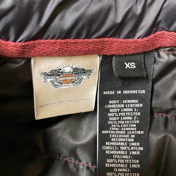 Harley Davidson Womens Black Quilted Puffer Vest Insert 3M Thinsulate Size XS - Picture 3 of 6